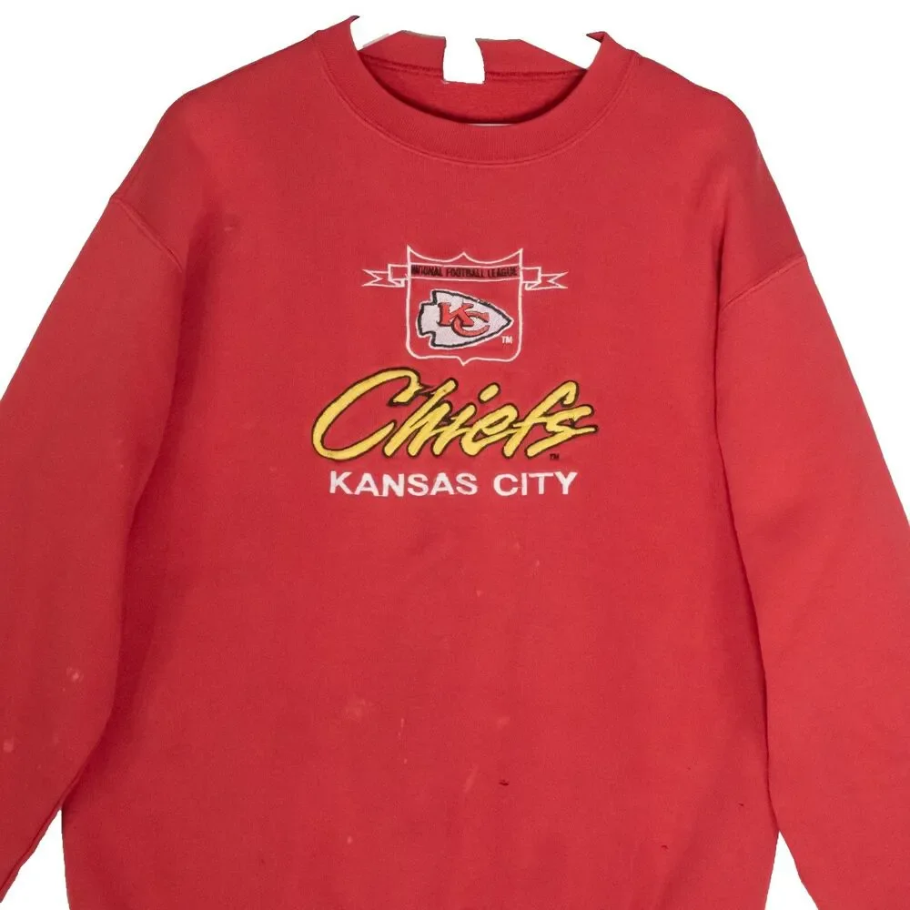 Vintage Competitor Kansas City Chiefs Sweatshirt Embroidered Logo 90's Thrashed